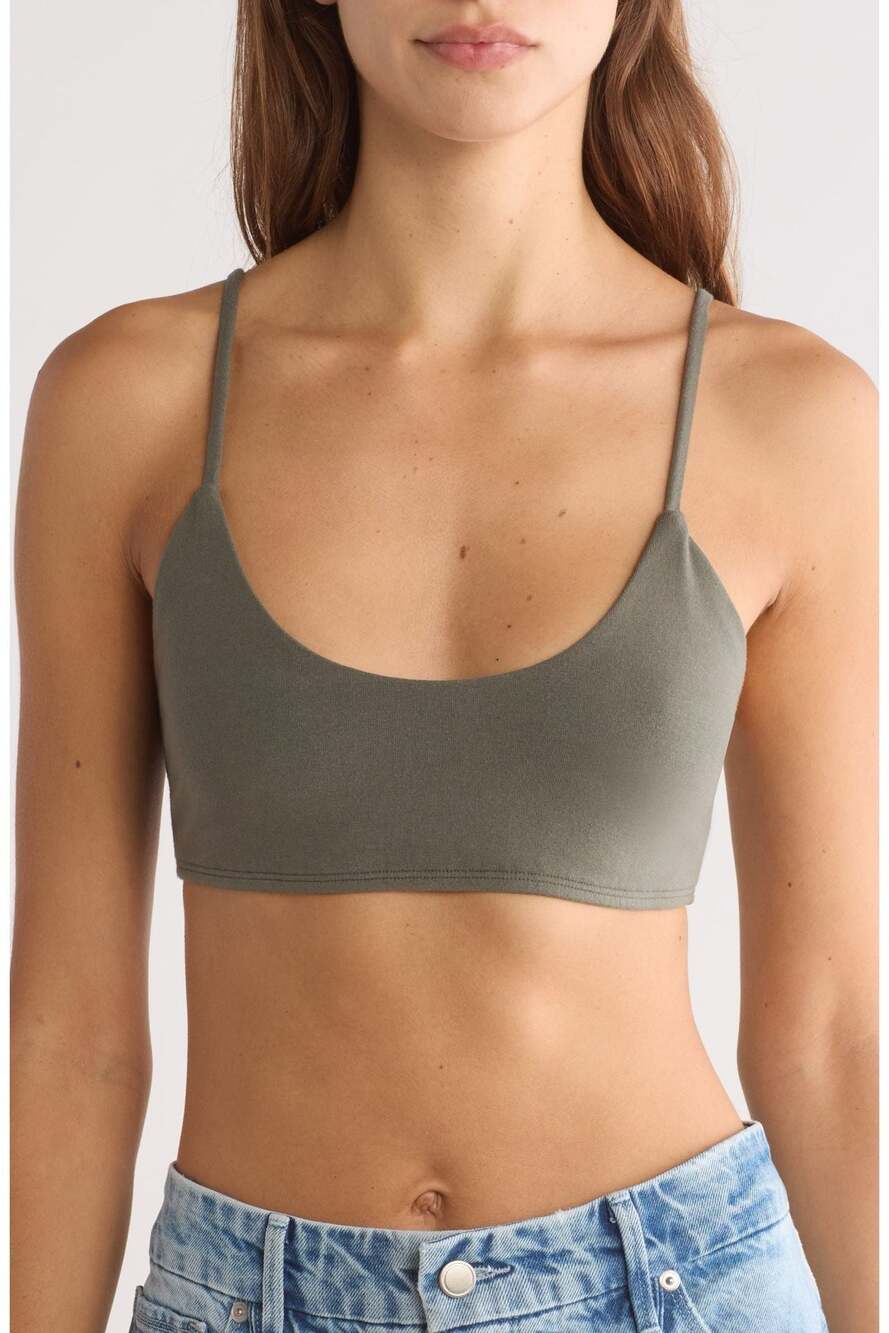 Good American The Essential Scoop Bralette in Fatigue
